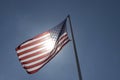 Backlit American flag