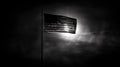 Backlit American Flag in Black and White Drama