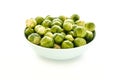 Backlit Brussels Sprouts in a Bowl on White Royalty Free Stock Photo