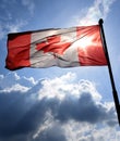 Backlit Canadian flag Royalty Free Stock Photo