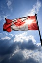 Backlit Canadian flag Royalty Free Stock Photo