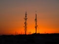 Backlit of cellular antenna tower