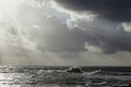 Backlit cloudy seascape Royalty Free Stock Photo