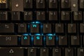 Backlit gaming buttons on the keyboard Royalty Free Stock Photo