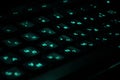 Backlit gaming keyboard close up Royalty Free Stock Photo