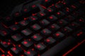 Backlit gaming keyboard close up Royalty Free Stock Photo