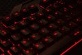 Backlit gaming keyboard close up Royalty Free Stock Photo