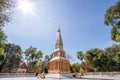 Backlit image, sunrise, pagoda, Thai temple, Buddhist religion, bright sky