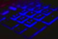 Backlit keyboard in the dark Shift and enter