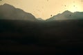 Backlit paper mountains Royalty Free Stock Photo