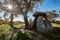 Backlit photograph of a Dolmen Royalty Free Stock Photo