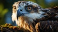 Backlit Photography: Brown And White Eagle With Greenish Bird On Branch