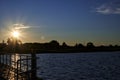 Backlit shot of a sunset at the coast of the Baltic Sea in Germany