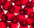 Backlit slices of beetroot, abstract textured background Royalty Free Stock Photo