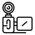 Backlit vertical camera icon, outline style Royalty Free Stock Photo