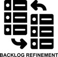 backlog refinement, backlog grooming, backlog, product backlog, update, revision olid glyph icon
