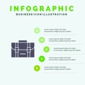Backpack, Bag, Travel, Office Solid Icon Infographics 5 Steps Presentation Background Royalty Free Stock Photo