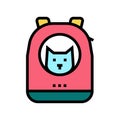 backpack for cat carrying color icon vector illustration Royalty Free Stock Photo