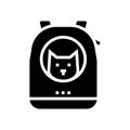 backpack for cat carrying glyph icon vector illustration Royalty Free Stock Photo