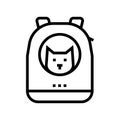 backpack for cat carrying line icon vector illustration Royalty Free Stock Photo