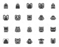 Backpack collection vector icons set