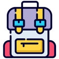 backpack color line icon