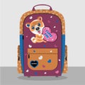 Bright backpack with a Corgi dog