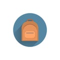 backpack. rucksack. Knapsack. Schoolbag. Sack. colorful flat icon with shadow. school flat icon