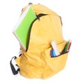 Backpack full of school supplies Royalty Free Stock Photo