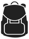 Backpack icon. Black tourist bag. Hiking symbol