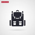 Backpack icon. School or travel vector symbol. Royalty Free Stock Photo