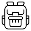 Backpack icon outline vector. Homework help