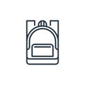 backpack icon vector from education concept. Thin line illustration of backpack editable stroke. backpack linear sign for use on Royalty Free Stock Photo