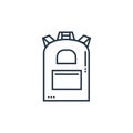backpack icon vector from school concept. Thin line illustration of backpack editable stroke. backpack linear sign for use on web Royalty Free Stock Photo