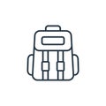 backpack icon vector from travel concept. Thin line illustration of backpack editable stroke. backpack linear sign for use on web Royalty Free Stock Photo