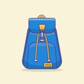 Backpack Illustration flat design, Cute illustration backbag, bag ransell Royalty Free Stock Photo