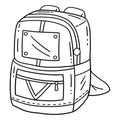 Backpack Isolated Coloring Page for Kids