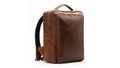 Backpack leather bag brown baggage modern fashion accessory design Royalty Free Stock Photo