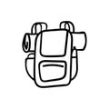 Backpack outline hand drawn icon Royalty Free Stock Photo