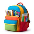 Backpack and Pencils Ready for School Representing Education Knowledge and Creativity Ideal for Design Marketing and Web Use Royalty Free Stock Photo
