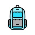 backpack rucksack color icon vector illustration Royalty Free Stock Photo