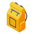 Backpack rucksack icon isometric vector. Courier sack