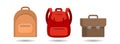 Backpack. rucksack. Knapsack. Schoolbag. Sack clip art set