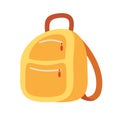 Backpack schoolbag icon in flat style. Hiking backpack.