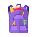 Backpack Schoolbag Icon with Notebook Ruler