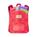 Backpack Schoolbag Icon with Notebook Ruler