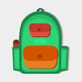 Backpack schoolbag vector illustration on white background Royalty Free Stock Photo