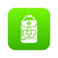 Backpack schoolboy icon green vector Royalty Free Stock Photo