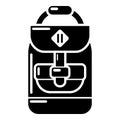 Backpack schoolboy icon, simple black style Royalty Free Stock Photo