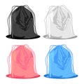Backpack for shoes knapsack set design vector Royalty Free Stock Photo